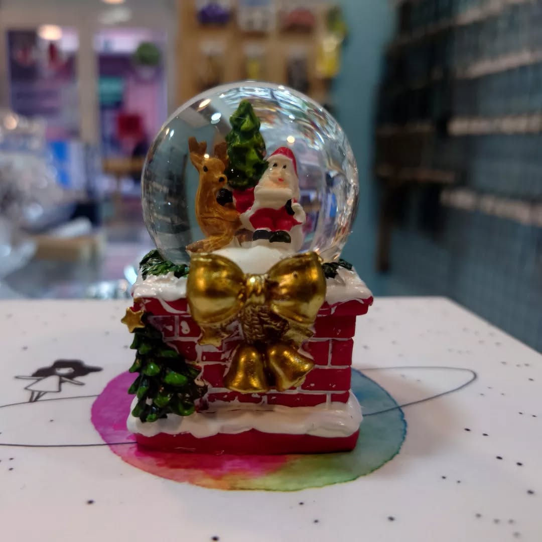 Christmas Snow Globe Decorative Showpiece - Random Design Will Be Provided