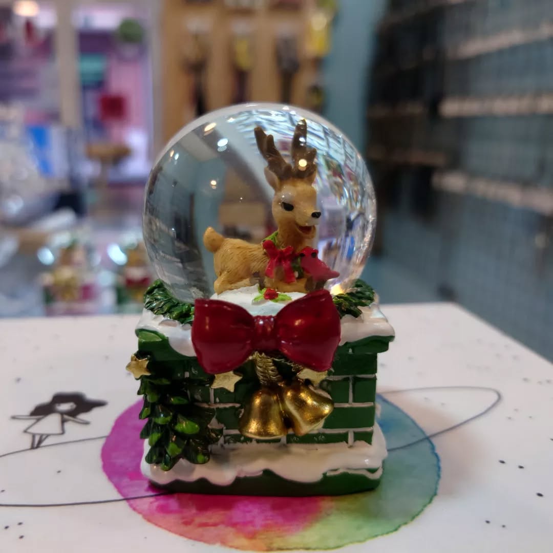Christmas Snow Globe Decorative Showpiece - Random Design Will Be Provided