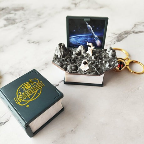 Quirky 3D Diary Themed-World Pop-up Keychain (Select From Drop Down)