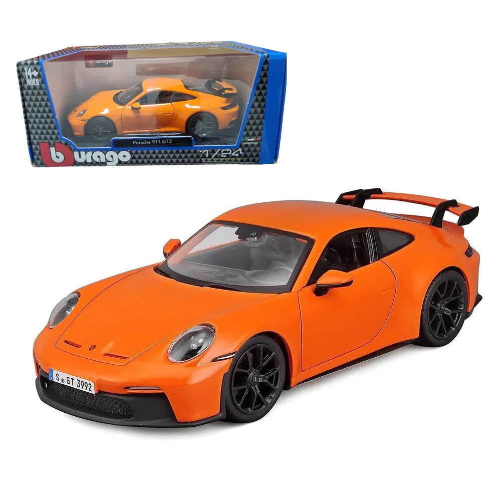 Bburago - 1 : 24 Diecast Scale Model - 2022 Porsche 911 GT3 (Orange) - Official Licensed Product