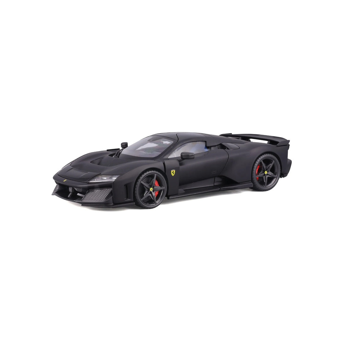 Bburago Ferrari F80 Matte Black 1:24 Diecast Model Car - Front Three-Quarter View