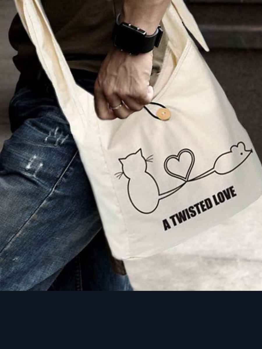 Unisex Cotton Canvas Shoulder Sling Jhola Bag