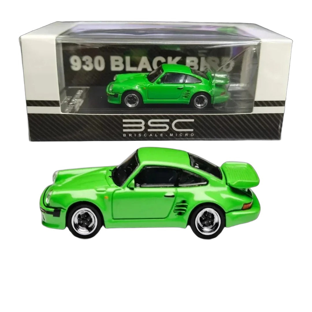 BSC Briscale-Micro Porsche 930 Black Bird Green 1:64 Diecast Model Car with box