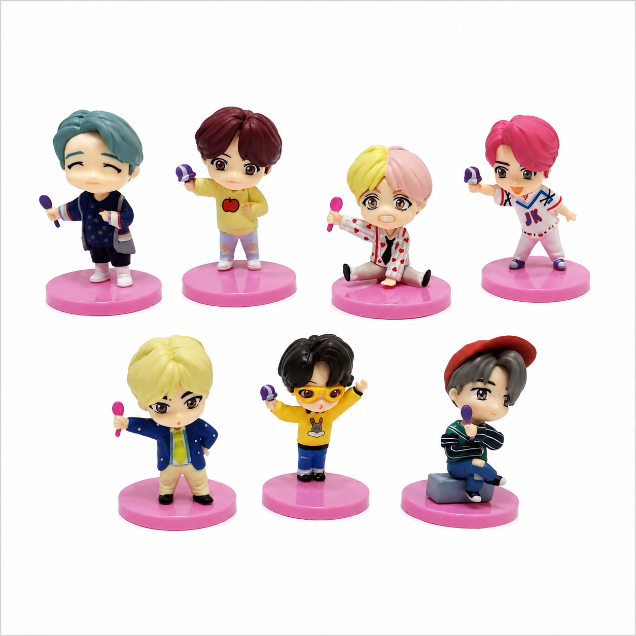 BTS Mini Figurine Set – Cute K-Pop Collectible Toys (7 PCS)
