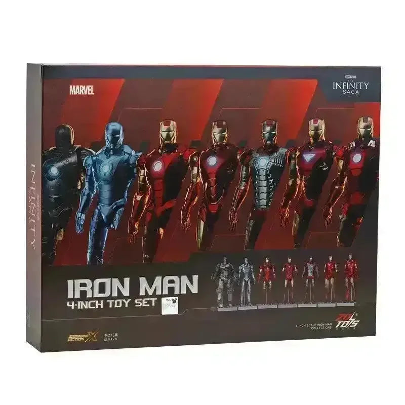 Marvel Studios : The Infinity Saga 4 Inch Scale Iron Man Collection Figures Set of 7 by ZD Toys