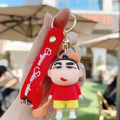 Shinchan 3D Silicon Keychain with Bagcharm and Strap