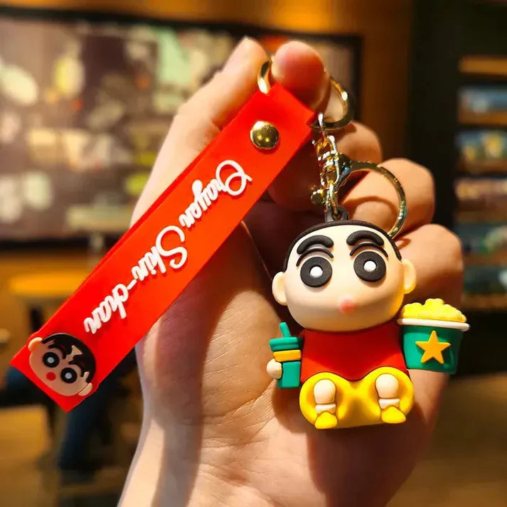 Foodie Shinchan 3D Silicon Keychain with Bagcharm and Strap