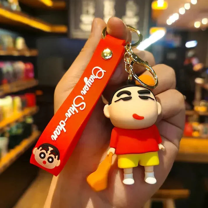 Shinchan 3D Silicon Keychain with Bagcharm and Strap