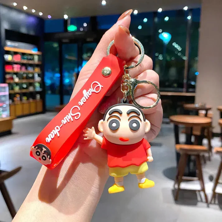 Shinchan 3D Silicon Keychain with Bagcharm and Strap