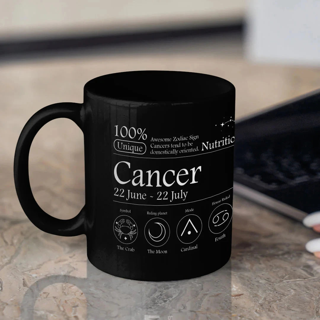 Cancer Nutrition Facts - Ceramic Black Coffee Mug