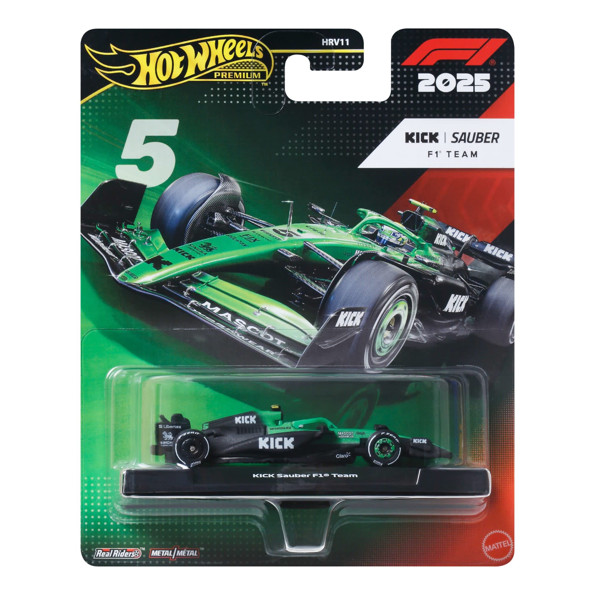 Hot Wheels Scale 1:64 Premium Formula F1 2025 Diecast Model Cars - Kick Sauber Formula 1 Team (#5)
