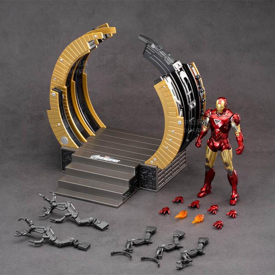 Marvel Studios The Avengers : The infinity Saga iron Man Mark 6 MK06 1:10 Scale Collection Suit-up Gantry Figure by ZD Toys
