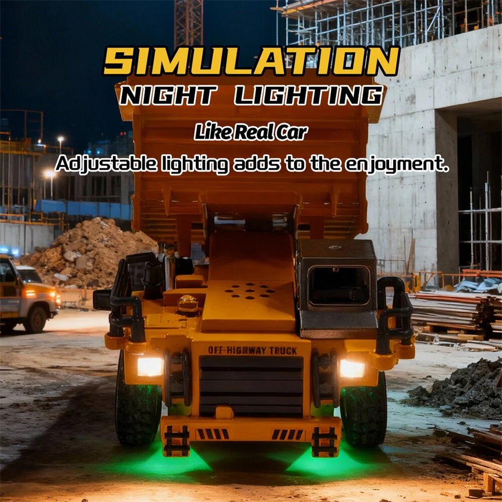 Trasped Scale 1:64 2.4 GHz R/C Speed Regulating Alloy Model Dump Truck Vehicle