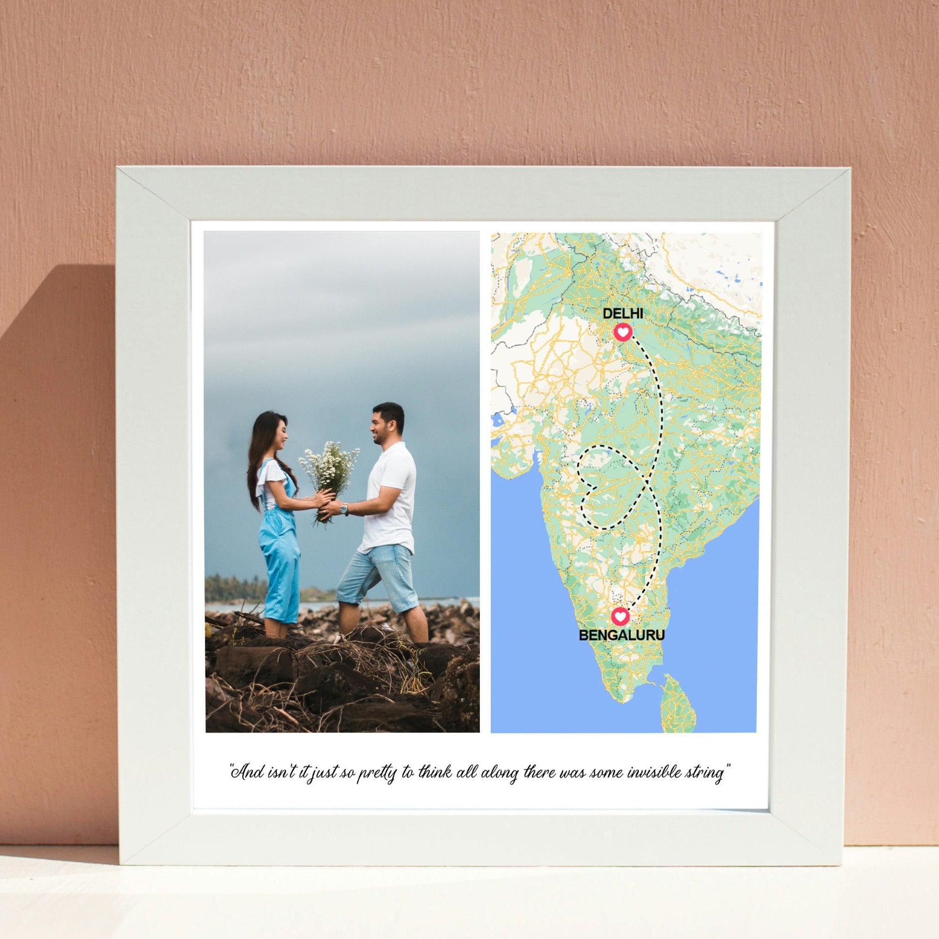Personalised Location Frame - White (NO COD on This Product) - Prepaid Orders Only
