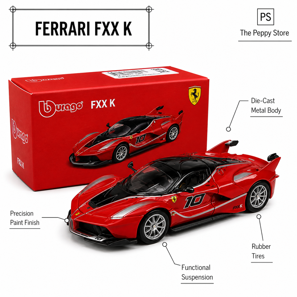 Official Bburago Fxx K Red - 1 : 64 Diecast Scale Model