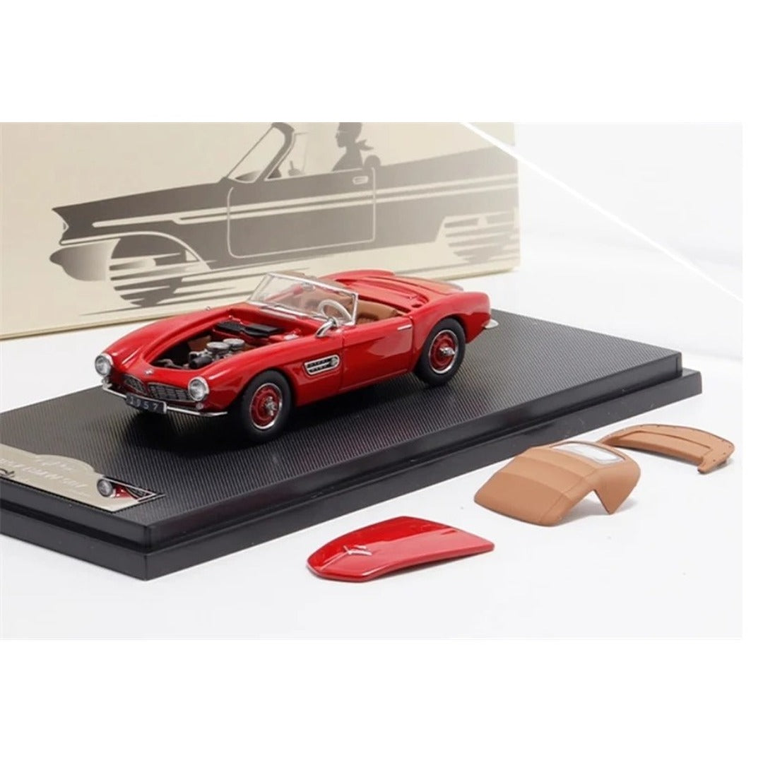 GFCC BMW 507 1957 Convertible Red 1:64 Diecast Model Car with box and interchangeable parts