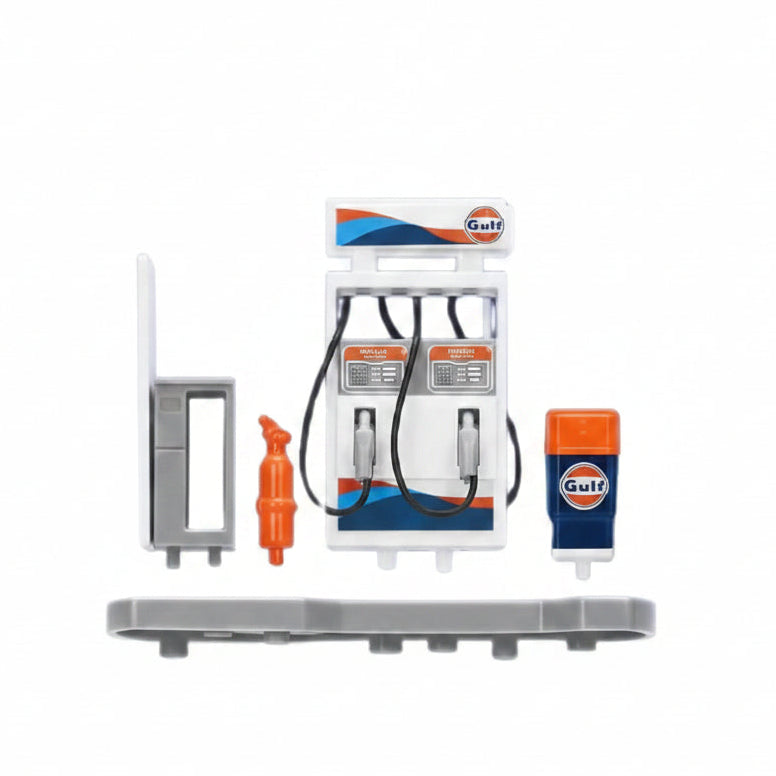 CCA Gulf Oil Gas Station Assembly Playset – Premium Diecast Fuel Station Display|Diorama
