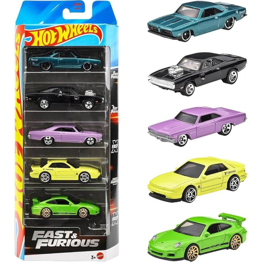 Hot Wheels Fast & Furious 5-car gift pack box packaging