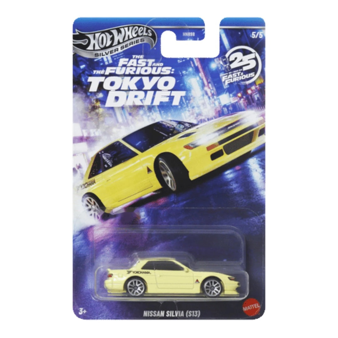 Hot Wheels Imported Silver Series Fast & Furious Tokyo Drift Nissan Silvia S13 1:64 Diecast Model Car