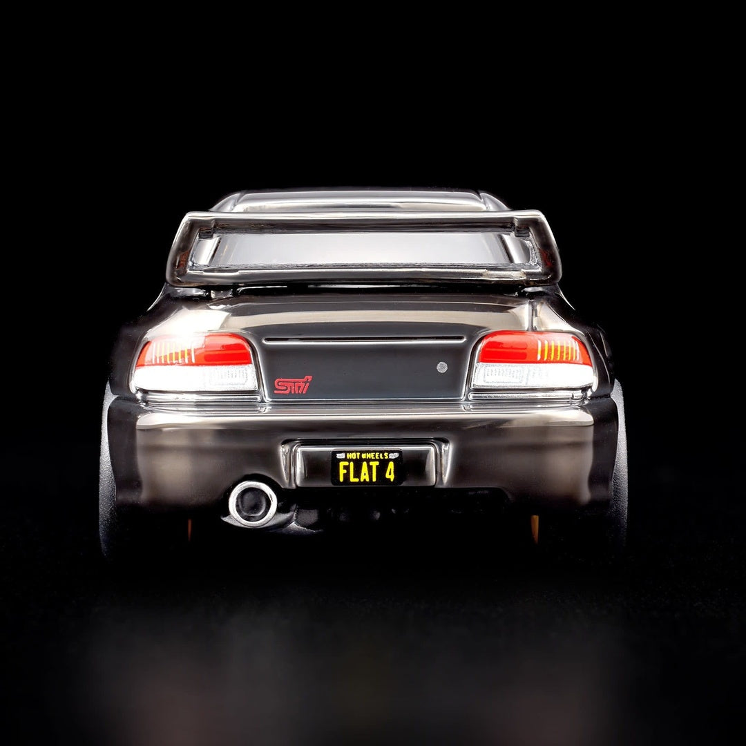 Hot Wheels Red Line Club '98 Subaru Impreza WRX STi 1:64 Diecast Model Car - Rear View with FLAT 4 Plate