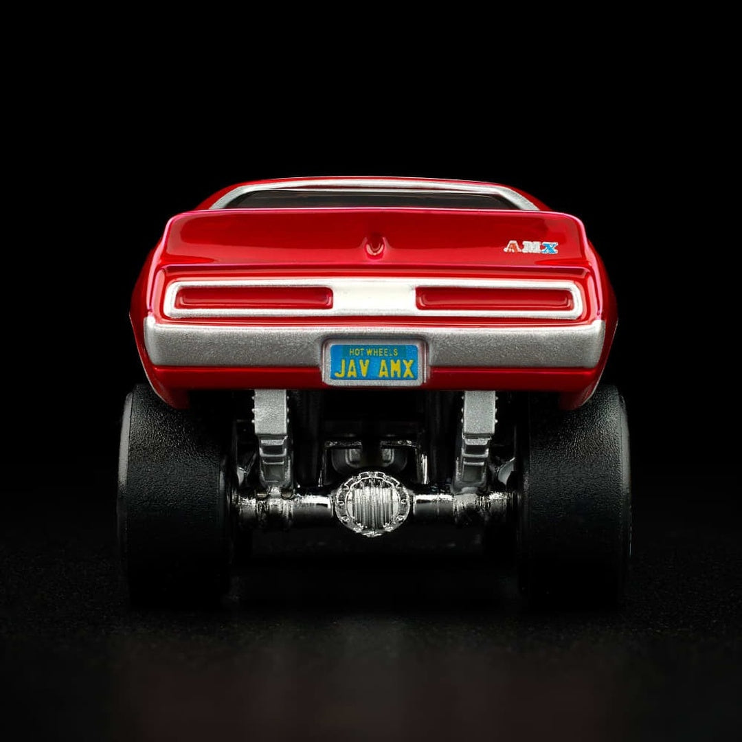 Hot Wheels Red Line Club '71 AMC Javelin AMX 1:64 Diecast Model Car - rear view showing JAV AMX license plate
