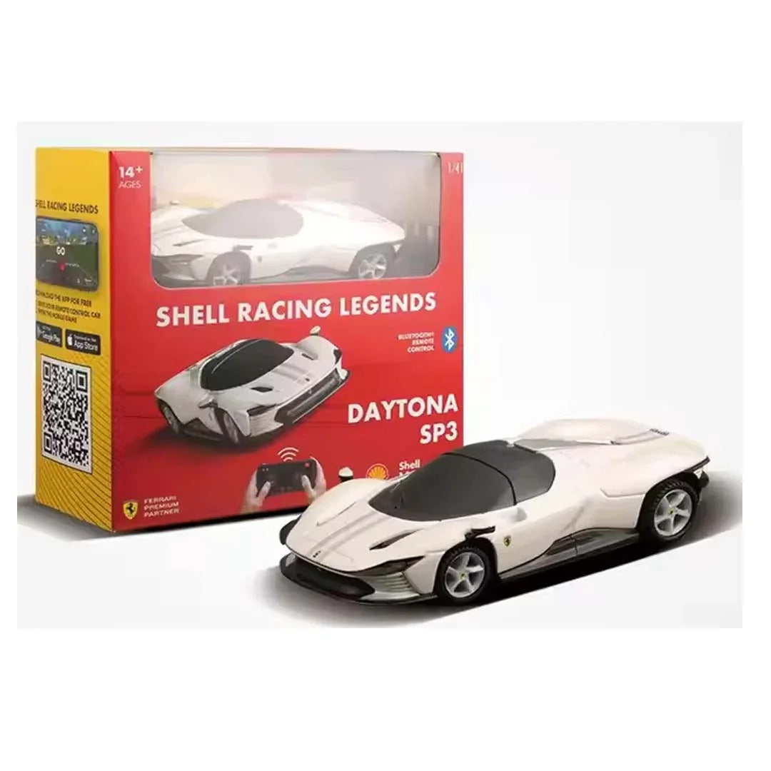 Bburago Ferrari Shell Racing Legends DAYTONA SP3 1:41 Scale Bluetooth Remote Control Car – Smartphone Controlled