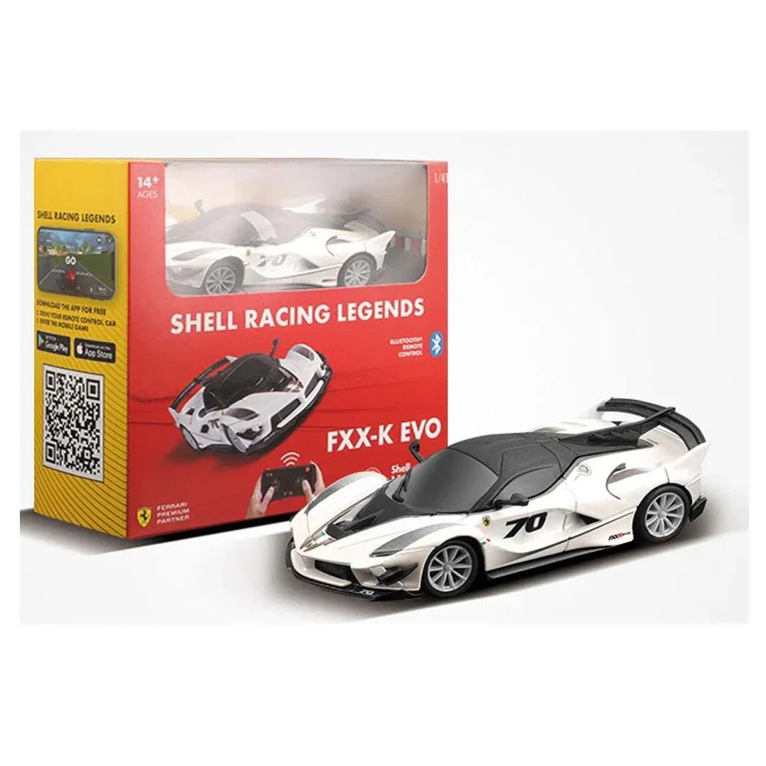 Bburago Ferrari Shell Racing Legends FXX-K Evo 1:41 Scale Bluetooth Remote Control Car – Smartphone Controlled