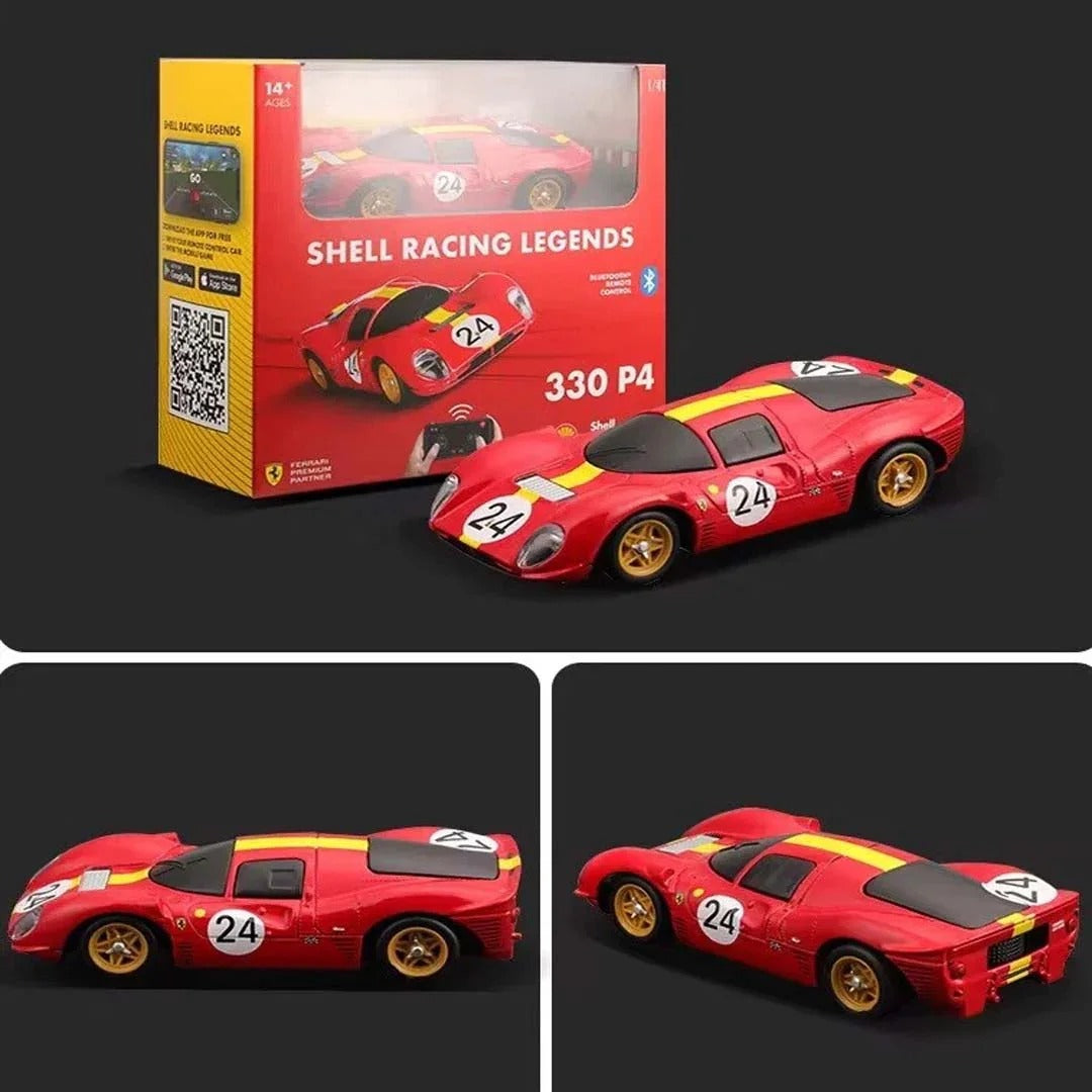Bburago Ferrari Shell Racing Legends Ferrari 330 P4 1:41 Scale Bluetooth Remote Control Car – Smartphone Controlled