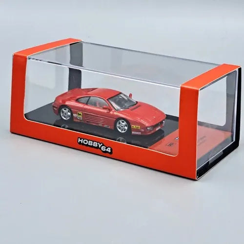 IXO Models Tarmac Works Hobby64 Scale 1:64 Premium Diecast Car Model with Acrylic Case - Ferrari 348 Challenge Presentation