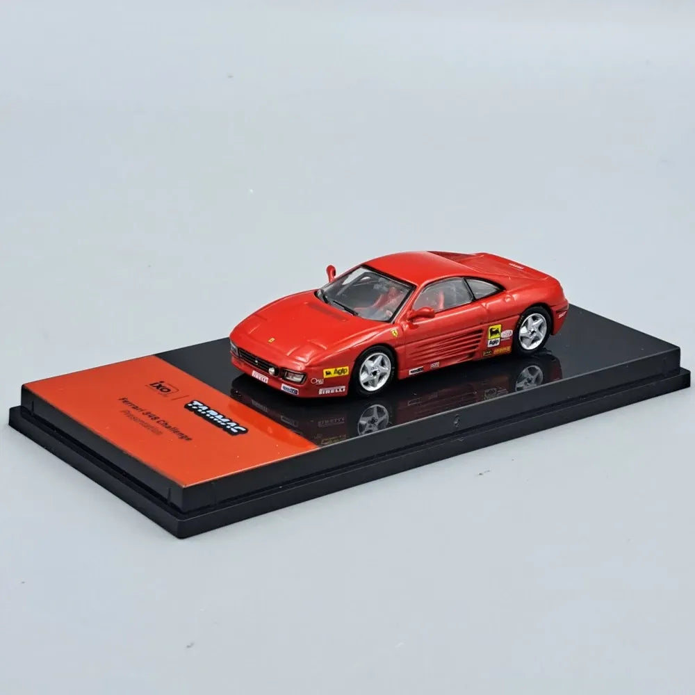 IXO Models Tarmac Works Hobby64 Scale 1:64 Premium Diecast Car Model with Acrylic Case - Ferrari 348 Challenge Presentation