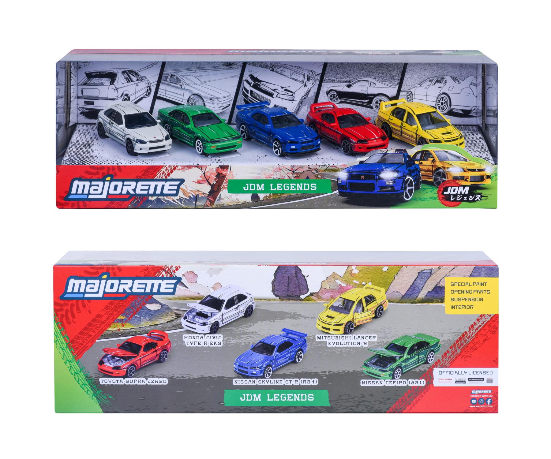 Majorette JDM Legends Anime Giftpack Premium Diecast Car Model - Set of 5