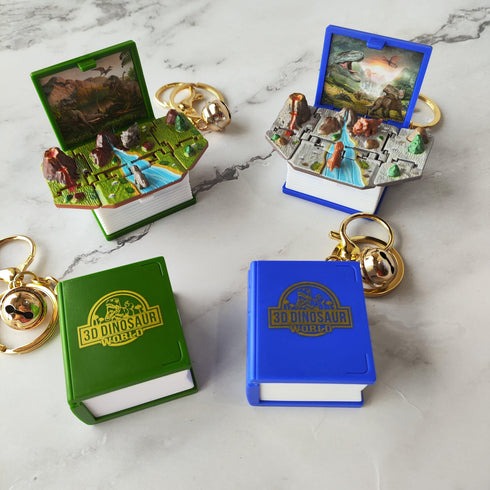 Quirky 3D Diary Themed-World Pop-up Keychain (Select From Drop Down)