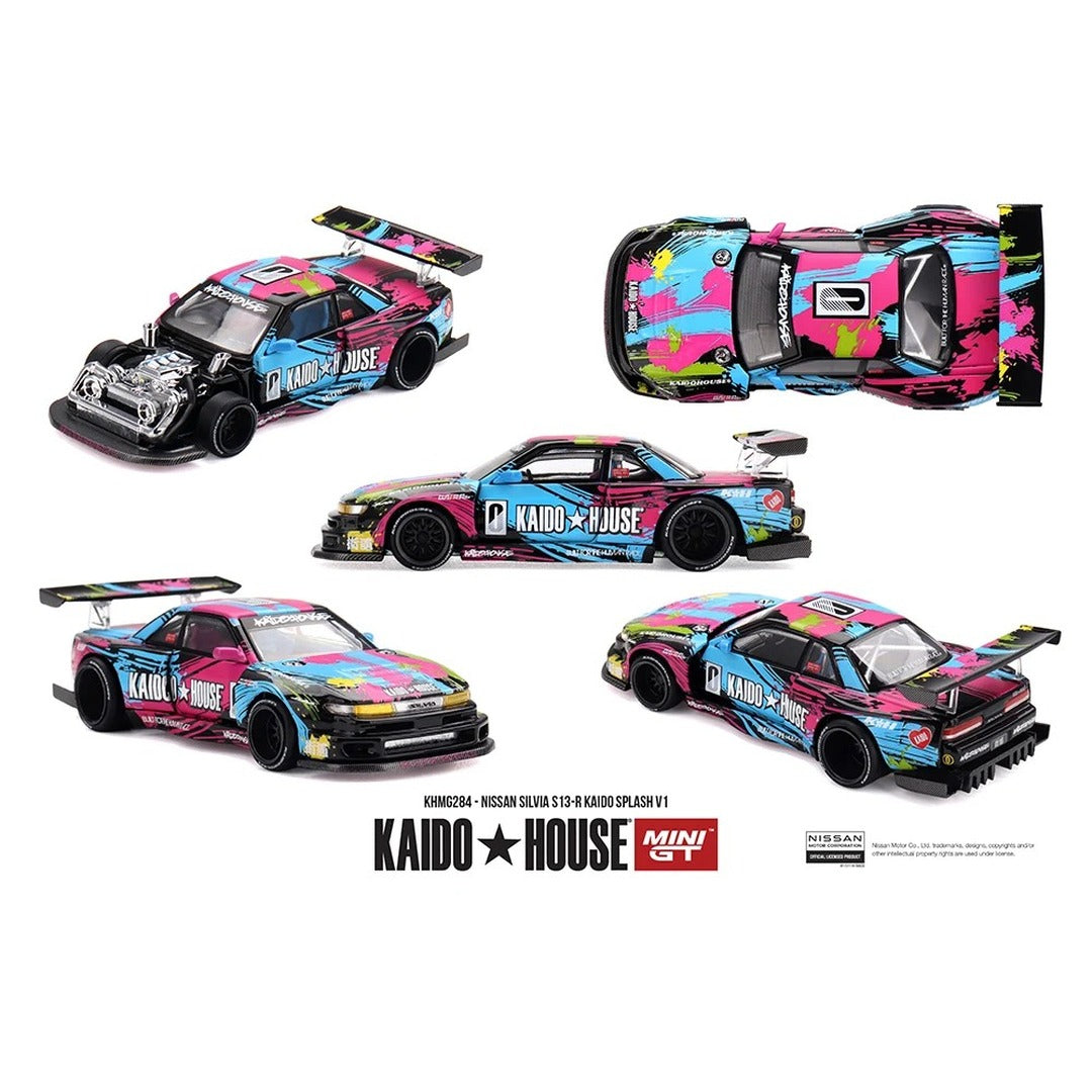 Kaido House x Mini GT #284 Nissan Silvia S13-R Kaido Splash V1 - multi-angle view