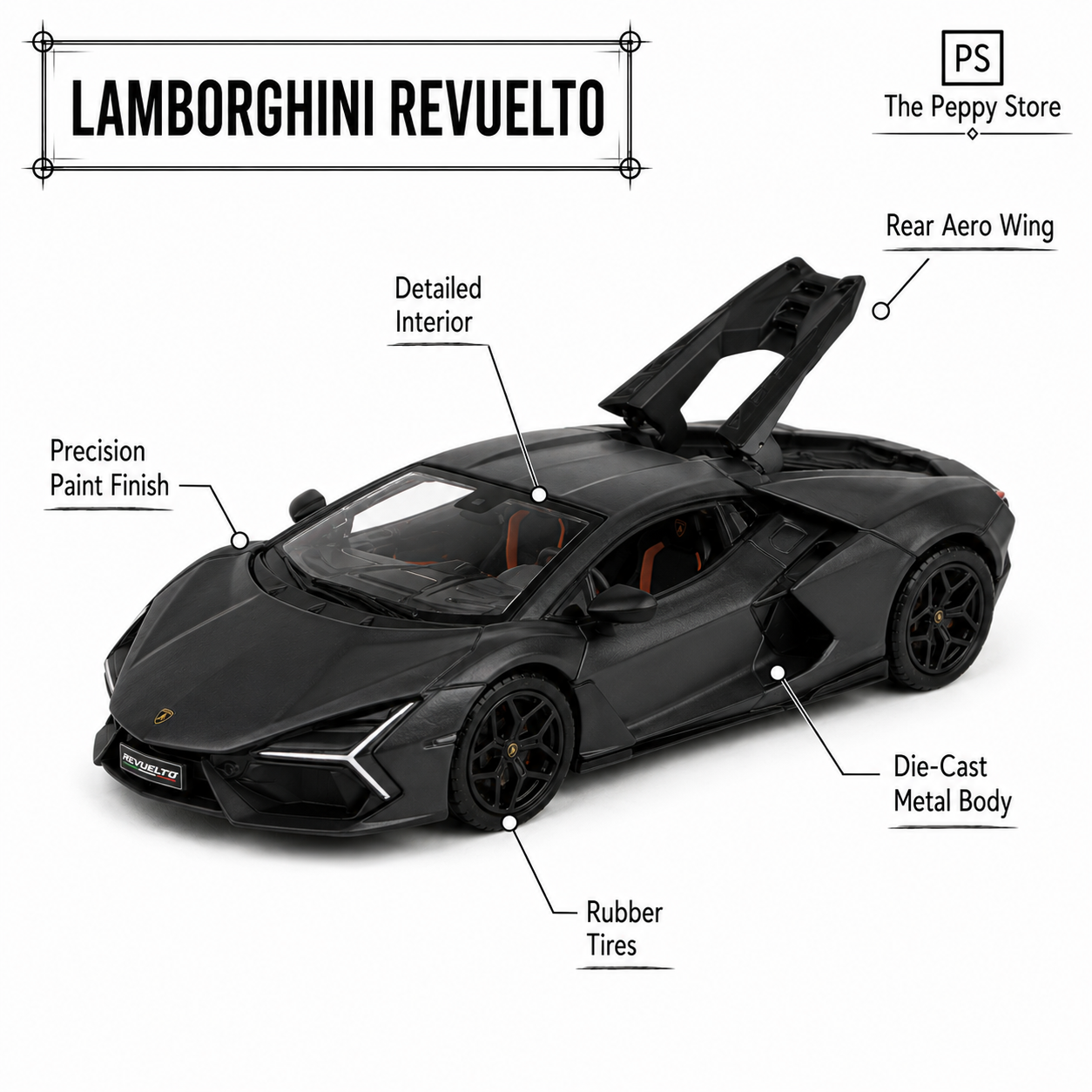 Official Bburago Lamborghini Revuelto - 1 : 64 Diecast Scale Model