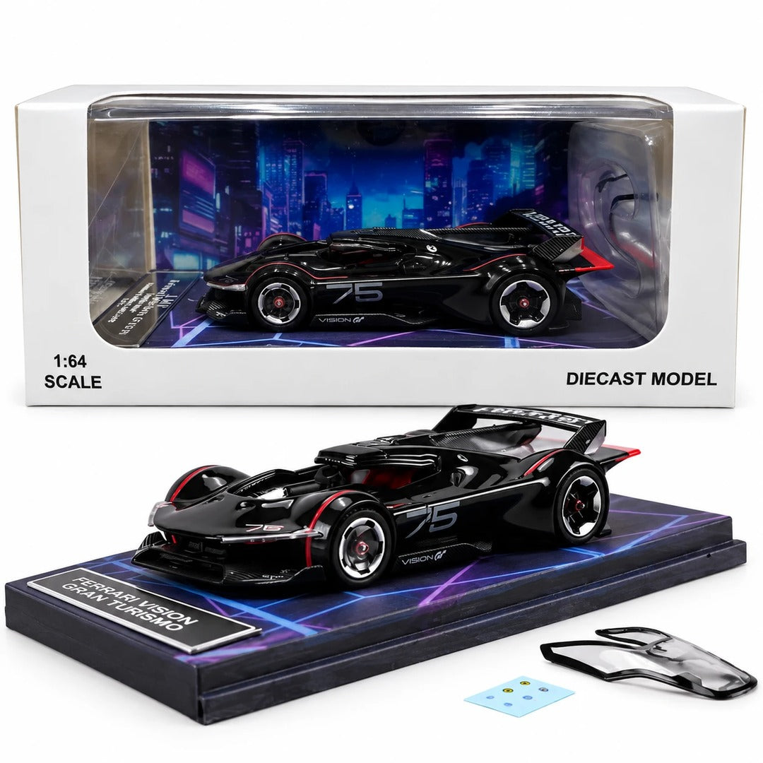 LMF Ferrari Vision Gran Turismo Black 1:64 Diecast Model Car with box