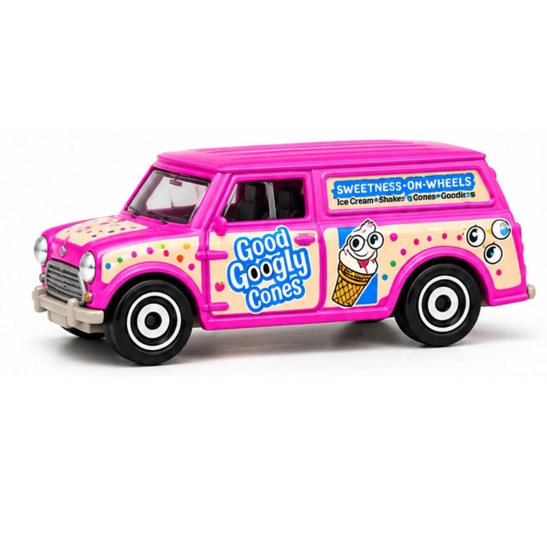 Matchbox MBX Retro pink Good Googly Cones ice cream van close-up