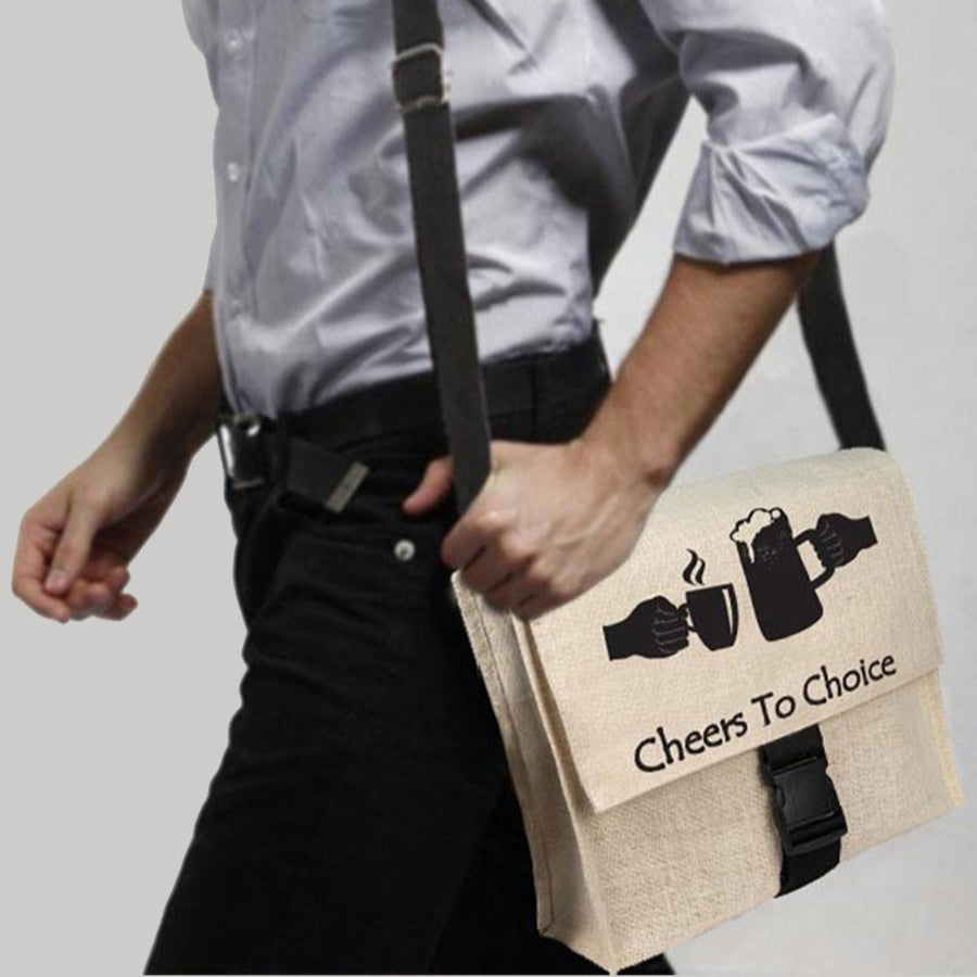 Jute Canvas Shoulder Cross Over Messenger Bag