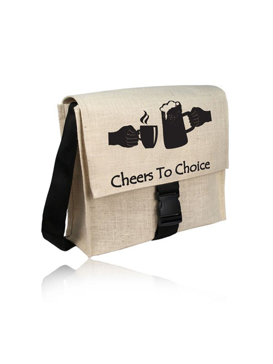 Jute Canvas Shoulder Cross Over Messenger Bag