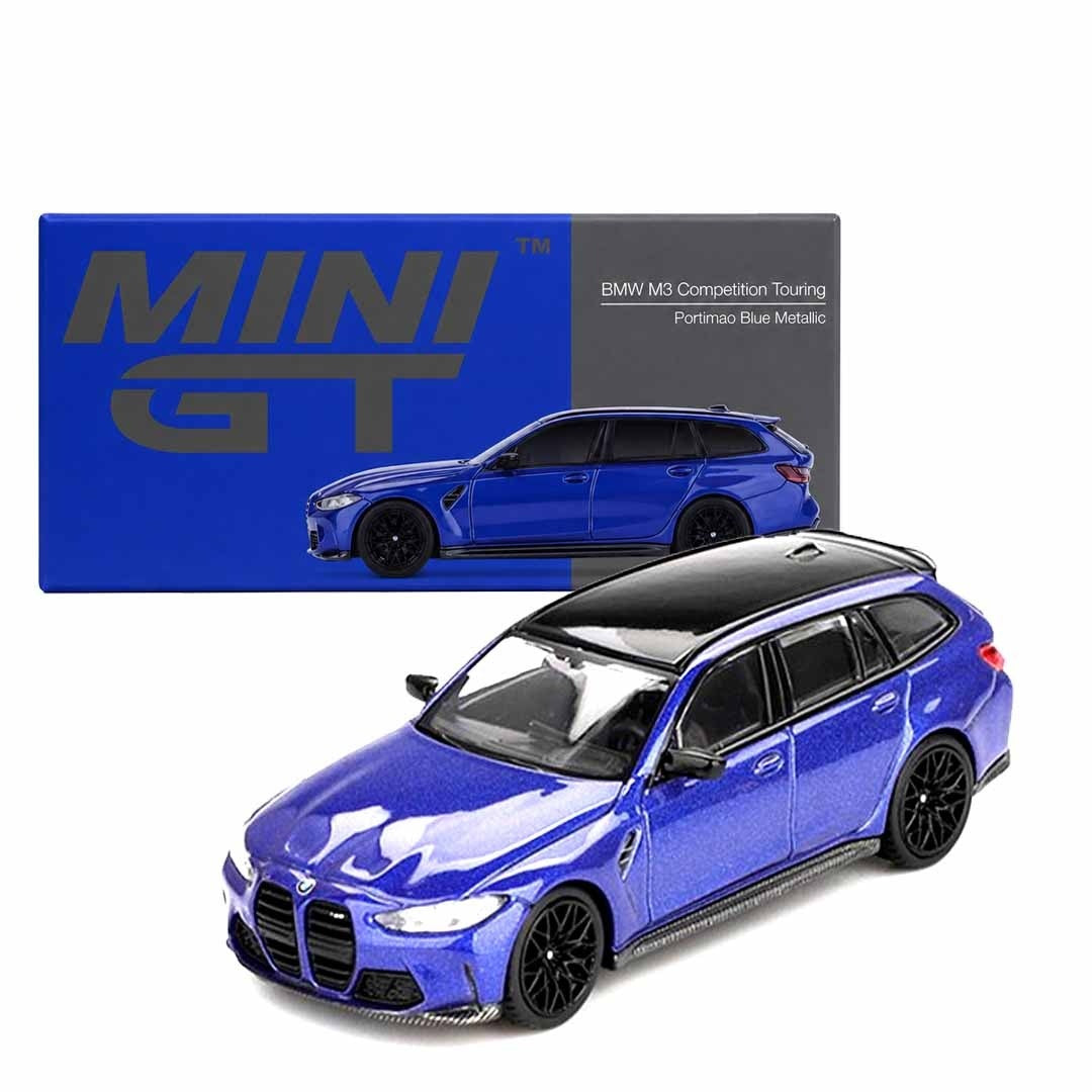 Mini GT #1090 BMW M3 Competition Touring Portimao Blue Metallic 1:64 diecast model car with box