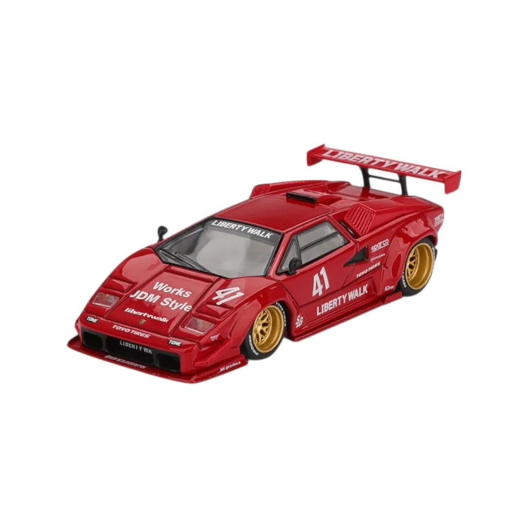 MINI GT Lamborghini Countach LB-WORKS Red #41 Liberty Walk 1:64 Diecast Model Car