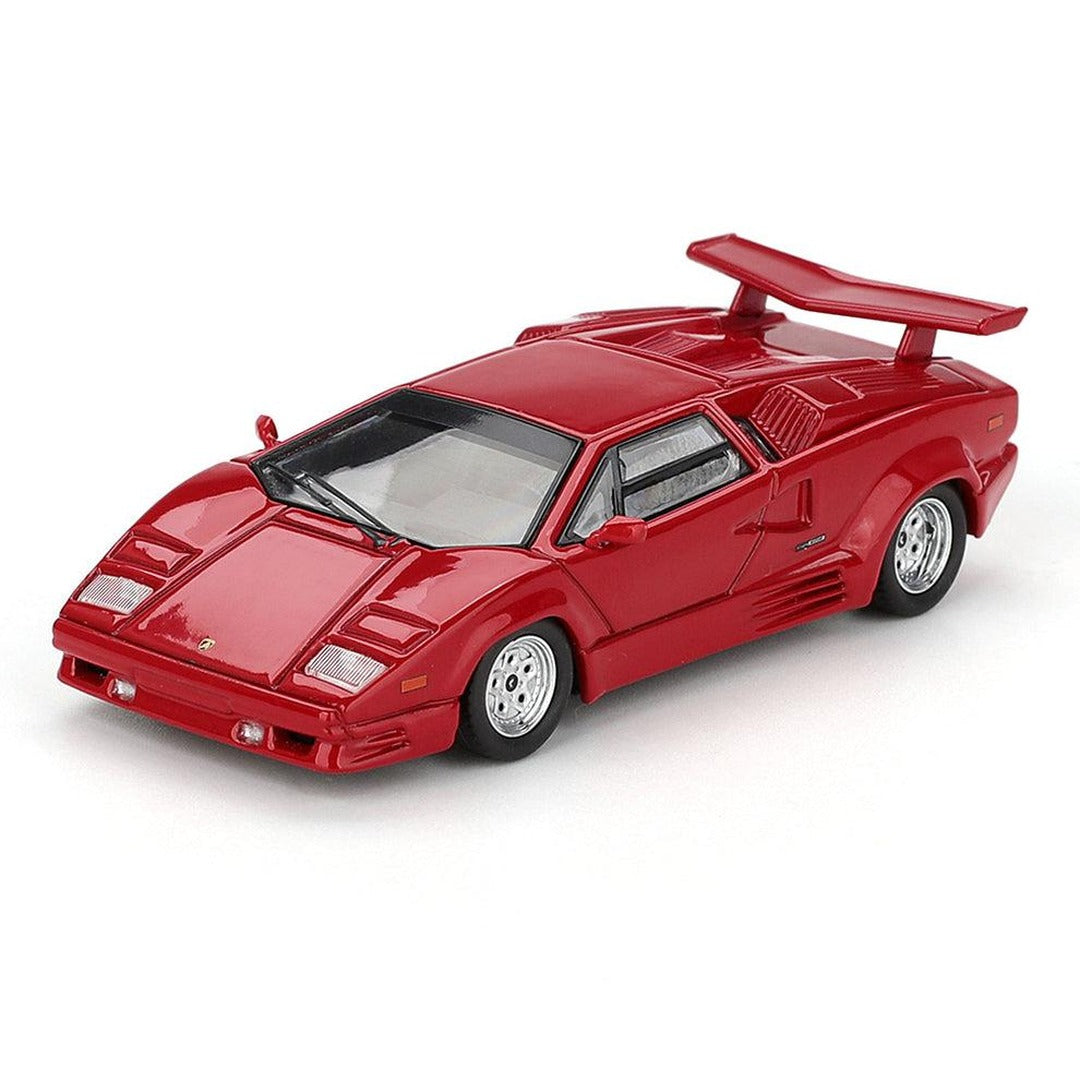Mini GT 1192 Lamborghini Countach 25th Anniversary red 1:64 diecast model front three-quarter angle