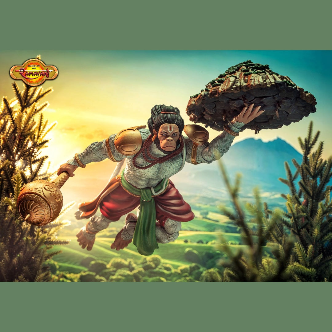 Legends of the Ramayana Hanuman Action Figure - Dynamic Action Pose with Mountain