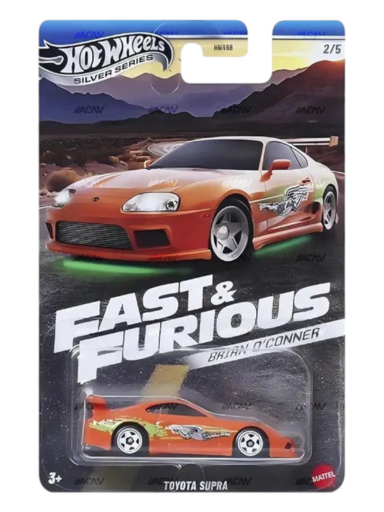 Hot Wheels 2025 Silver Series Fast and Furious Brian o'conner Cars 1:64 Scale - Set Of 5