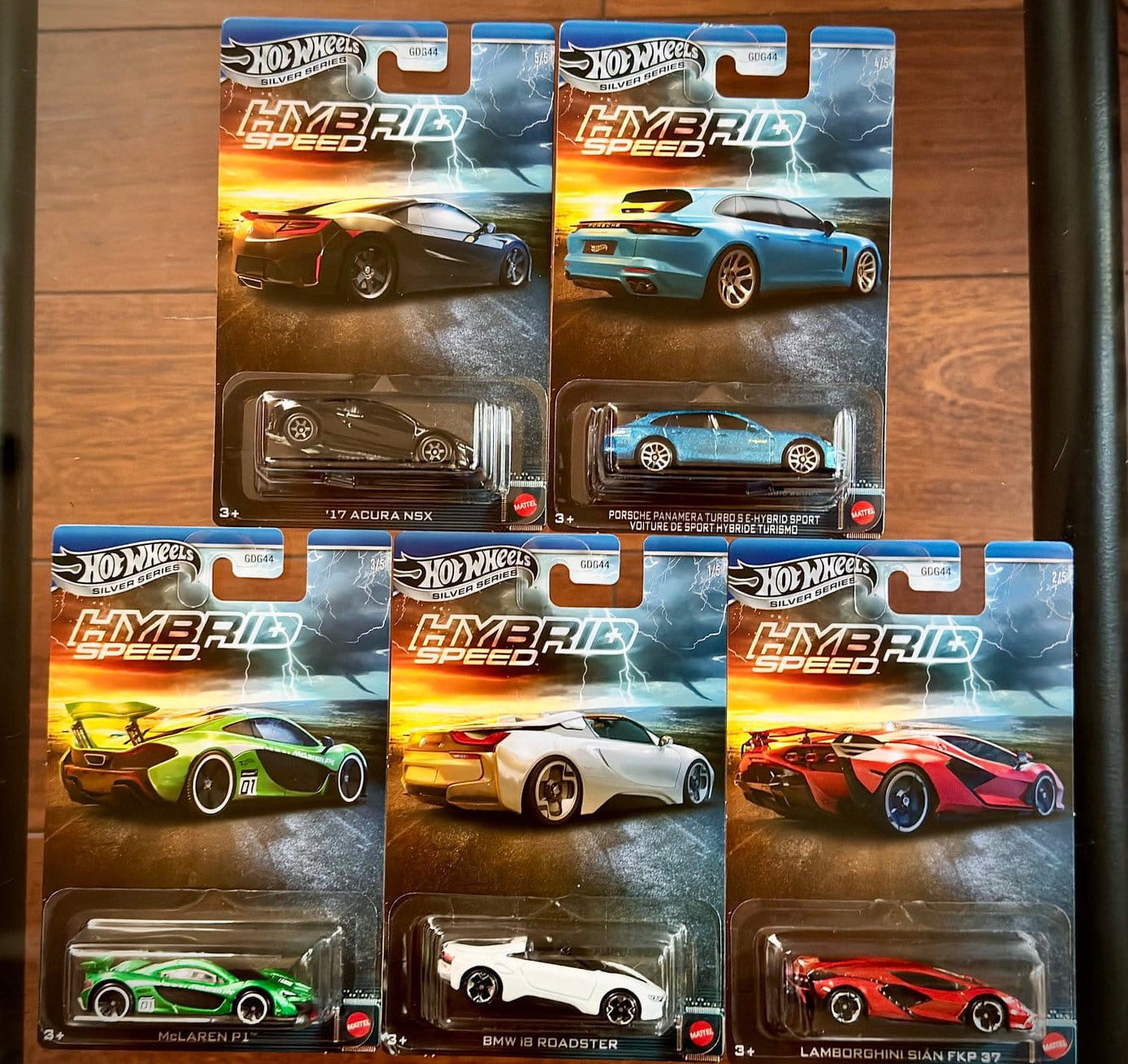 Hot Wheels Scale 1:64 Imported 2025 Silver Series Hybrid Speed Series - Set Of 5