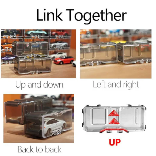 6 Layer Interlocking Acrylic Storage Case Diecast Organizers Set of 6 - Cars Not Included