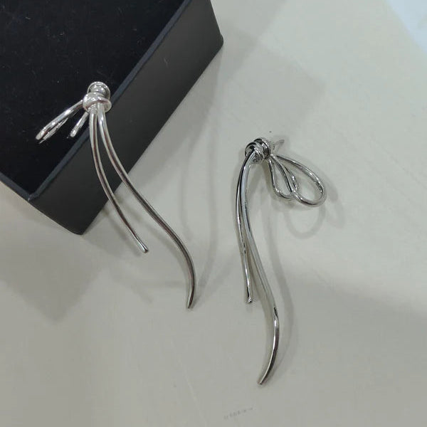 Silver Luxe Bow Studs