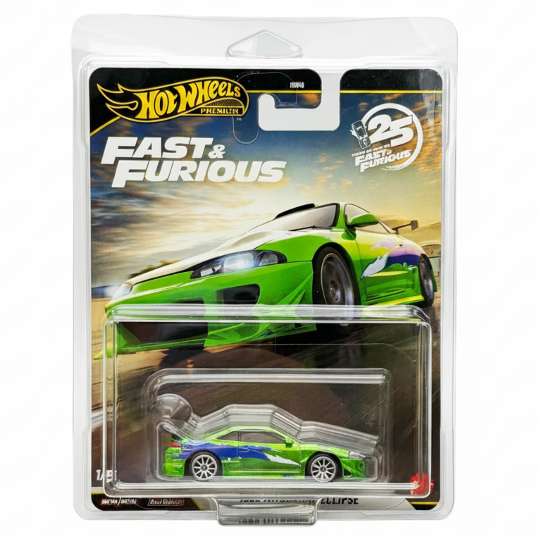 Hot Wheels Chase Premium Fast & Furious 1995 Mitsubishi Eclipse Die-Cast Car | Metal/Metal | Real Riders | 1:64 Scale