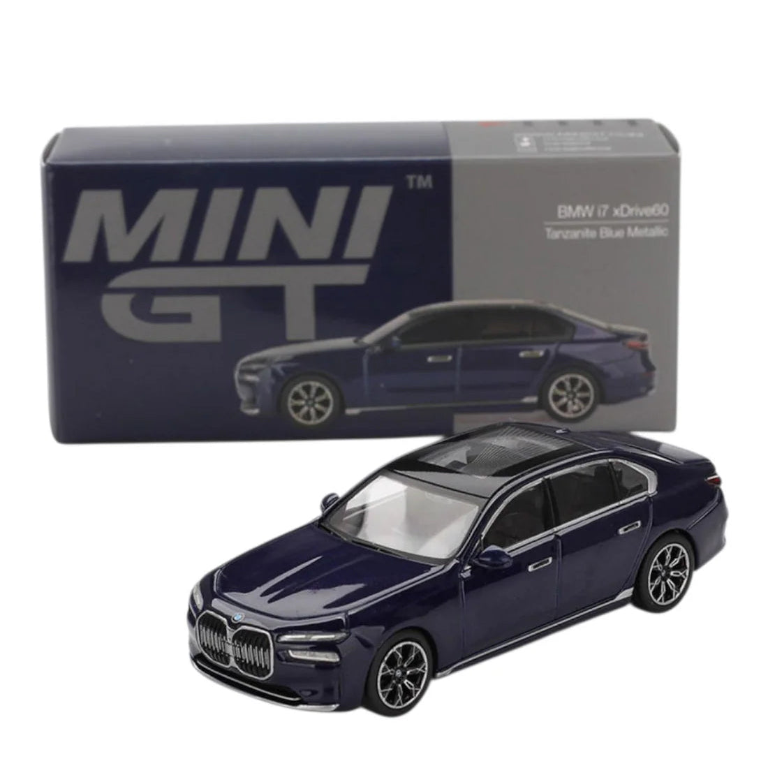 Mini GT Imported Code 1111 - BMW i7 xDrive60 Tanzanite Blue Metallic