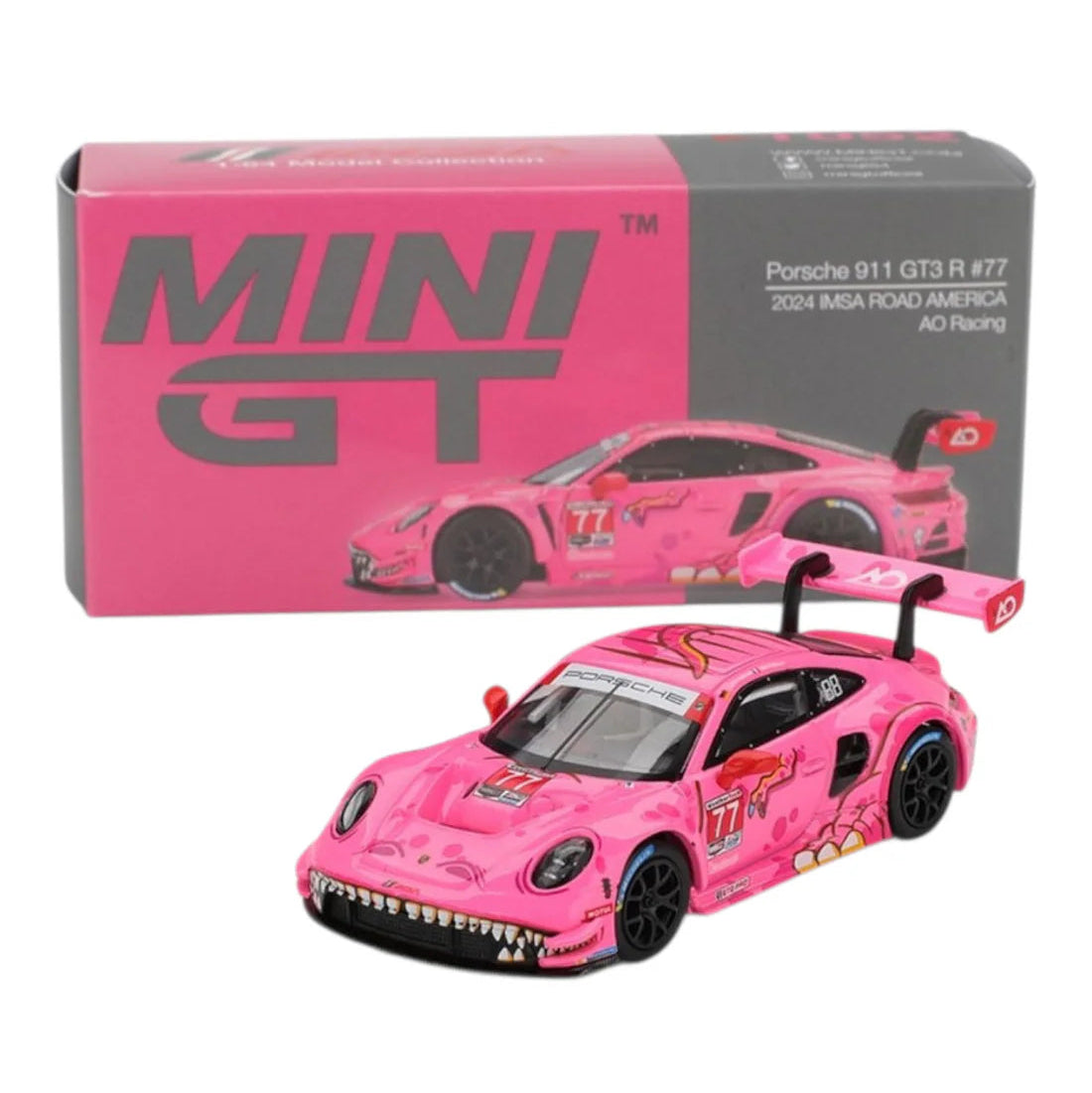 Mini GT Imported Code 1052 - Porsche 911 GT3 R #77 2024 IMSA Road America AO Racing