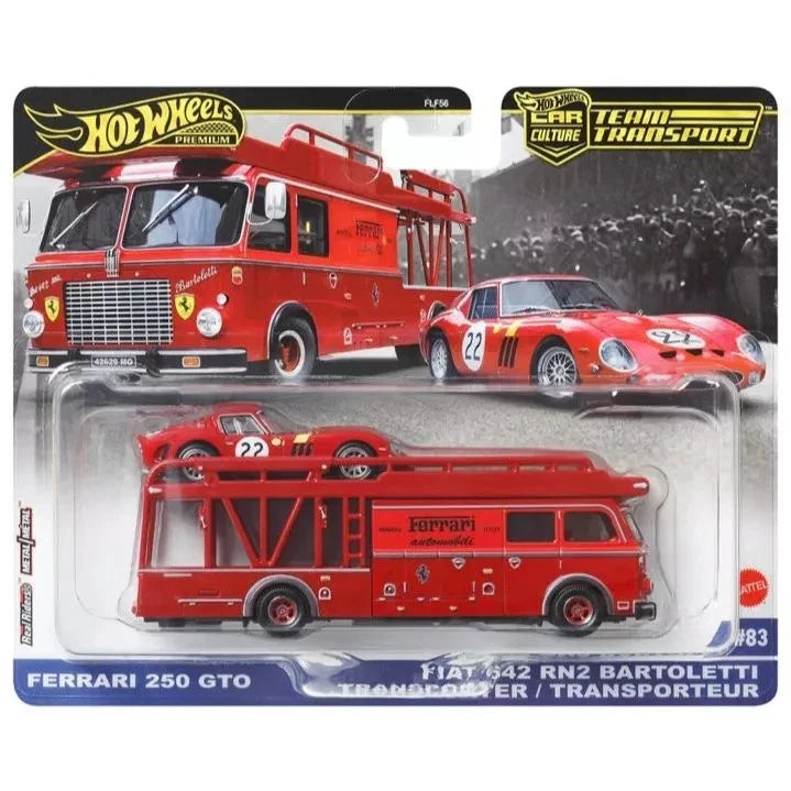 Hot Wheels Imported Premium 2025 Team Transport Ferrari 250 GTO Fiat 642 RN2 Bartoletti